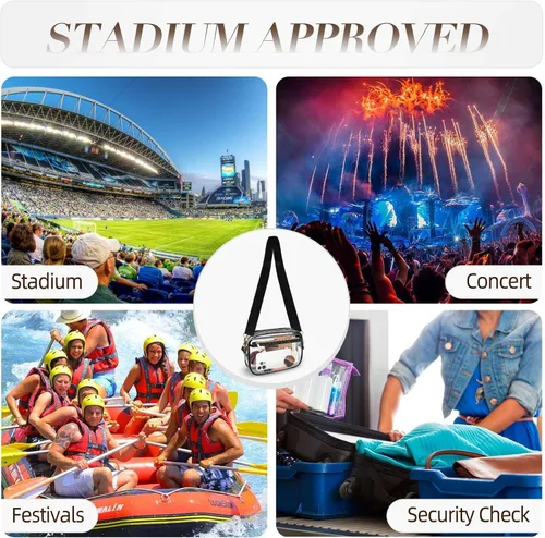 Vista 6 de Bolsa transparente para eventos en estadios, 3 bolsillos para conciertos y eventos deportivos