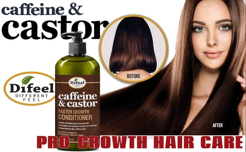 Vista 7 de Difeel Acondicionador de cafeína y ricino para un crecimiento más rápido del cabello, 33.8 oz.