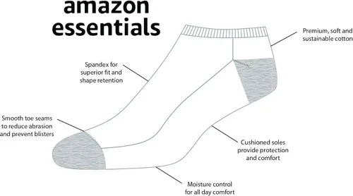 Vista 2 de Tienda Essentials Women's Cotton Lightly Cushioned No-Show Socks, Multipacks
