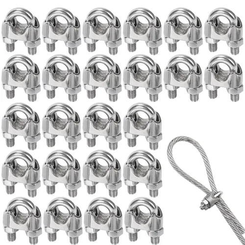 Vista 8 de Venforze Abrazadera de cuerda de alambre de 12PCS M3 1/8 "pulgadas, abrazaderas de cable de alambre de acero inoxidable 304 M3