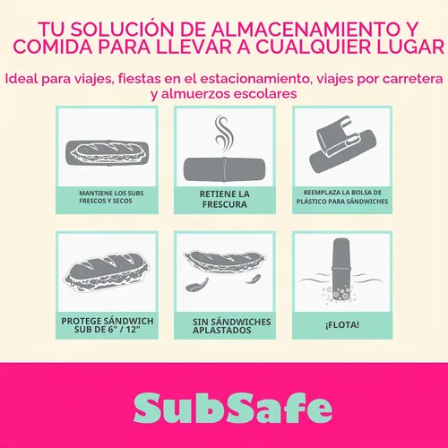 Vista 5 de SubSafe Contenedor para sándwich de 3 piezas, gris carbón, como se ve en Shark Tank, impermeable, a prueba de golpes, almacenamiento de alimentos