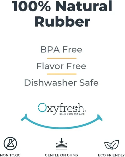 Vista 9 de Oxyfresh Juguete dental masticable para perros, el mejor juguete de limpieza de dientes de perro, un simple juguete de mordida y cepillo que ayuda a