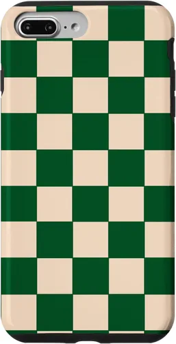 Vista 12 de Funda de tablero de ajedrez a cuadros blanco crema verde para iPhone 17