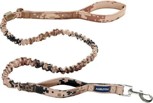 Vista 15 de AUROTH Correa elástica resistente para perros de razas grandes, sin tirones para absorción de golpes con cinturón de seguridad del automóvil, 2 asas