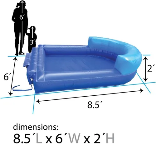 Vista 2 de Pogo Bounce House Accesorio de piscina azul húmedo o seco para unidades combinadas cruzadas 8 pies x 6 pies Solo compatible con inflables Pogo