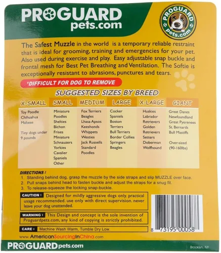 Vista 3 de Bozal para perro Proguard Softie, extra pequeño