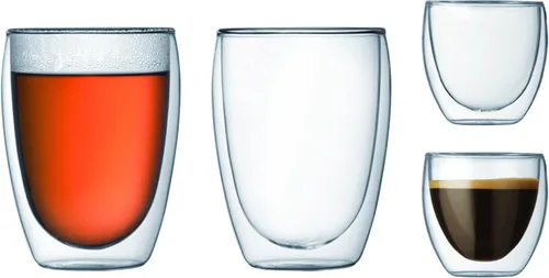 Vista 7 de Set de dos Bodum Pavina de 2.5 onzas, con vidrio doble, extra pequeños., Empaque original, Transparente