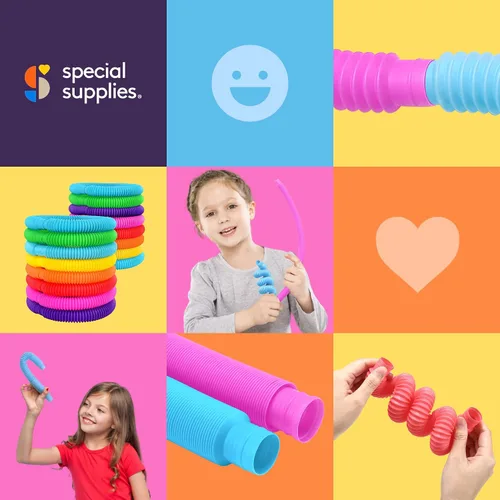 Vista 8 de Special Supplies Divertidos tubos de tracción y estiramiento para niños, juguete para reventar, doblar, construir y conectar, proporciona juego