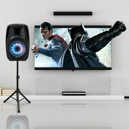 Vista 7 de Sonart - Altavoces alimentados de 15 pulgadas, 1500 W, sistema de altavoces PA portátiles de rango completo de 2 vías con soportes/luz
