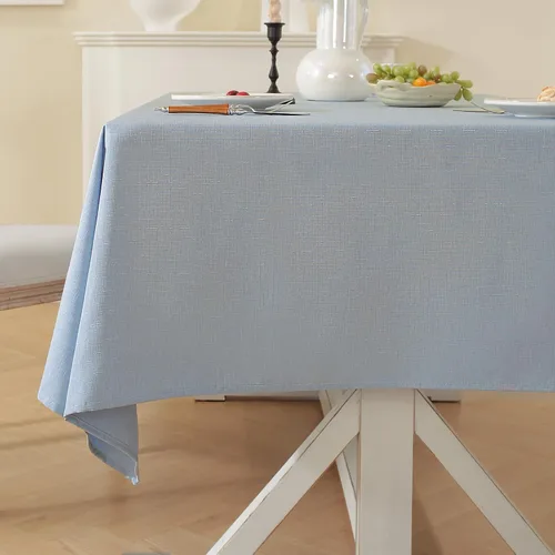 Vista 14 de Laolitou - Mantel cuadrado de lino impermeable texturizado negro, manteles lavables sin arrugas a prueba de derrames para mesa de comedor