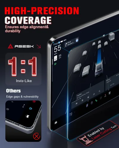 Vista 4 de Protector de pantalla brillante para Tesla Model Y 2026 Juniper Premium/Performance para pantalla táctil de 16 pulgadas, [más claro y suave],