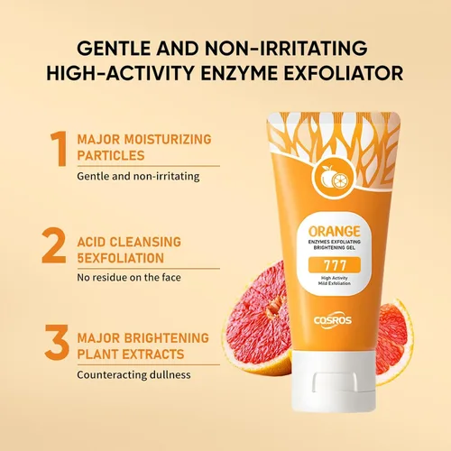 Vista 3 de Exfoliante en gel exfoliante naranja, gel natural para pelar naranja, exfoliante facial hidratante facial y corporal (2 unidades)