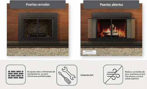 Vista 3 de Pleasant Hearth AT-1001 1111 pantalla para chimenea, Negro Mediano