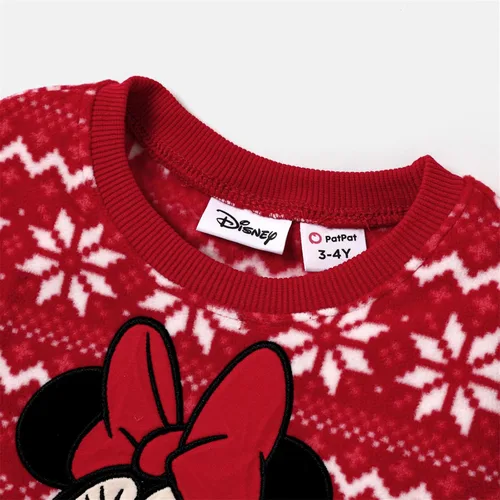 Vista 4 de Disney Sudaderas navideñas a juego para la familia, para niños y niñas, divertidas sudaderas navideñas de Minnie Mickey para la nieve