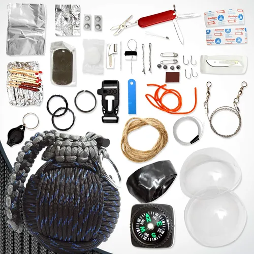 Vista 9 de Holtzman's Survival Kit Paracord Granada El kit de emergencia de herramientas #1 BEST 48