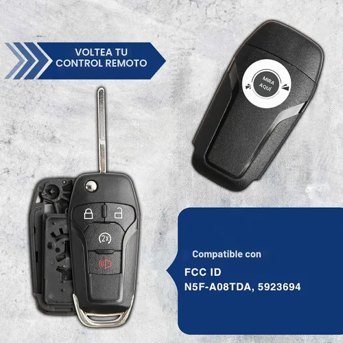 Vista 5 de Carcasa de repuesto para llavero plegable con arranque remoto para Ford N5F-A08TDA, 5923694 One