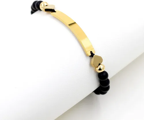 Vista 7 de Pulsera unisex hecha a mano con nombre cuentas de ónix negro mate pulsera trenzada personalizada para hombres mujeres mejores amigos regalo