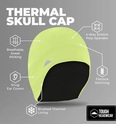 Vista 17 de Tough Headwear Gorras térmicas para casco para hombre, para invierno, gorra de casco y gorras de ciclismo para correr, esquiar, deportes de invierno
