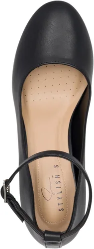 Vista 6 de Hype Zapatos de tacón de bloque con correa de tobillo ajustable y puntera redonda cerrada para mujer