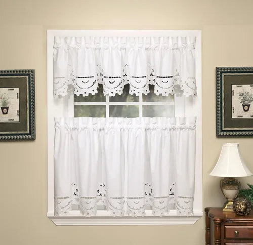 Vista 22 de Today's Curtain Imperial Classic - Cenefa de corte dibujada, 14 pulgadas, color beige