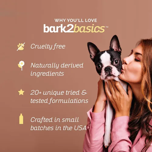 Vista 4 de Bark 2 Basics - Limpiador de oídos para perros, 1 galón, totalmente natural, hamamelis, base suave de extracto de aloe vera y manzanilla, rompe a