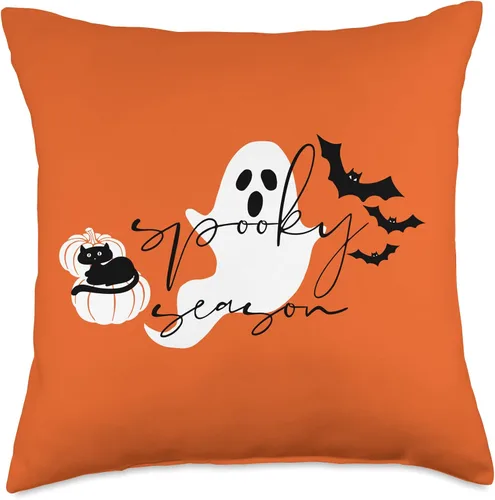 Vista 5 de jovy fits Temporada espeluznante de Halloween Bonita camiseta para mujer, almohada de regalo para niños, 16 x 16 pulgadas, multicolor