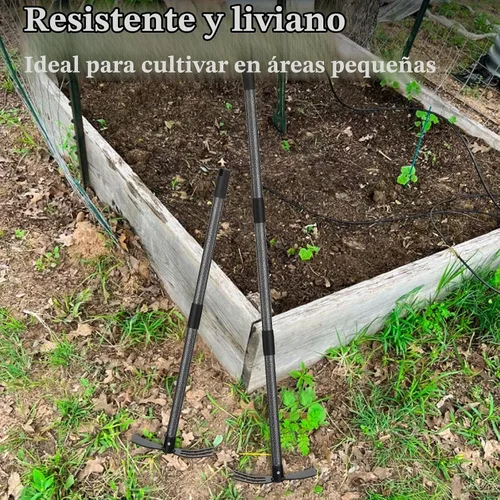 Vista 5 de Herramienta multiusos de azada de jardín, resistente ajustable (16 a 30 pulgadas) con mango ergonómico, acero recubierto antioxidante