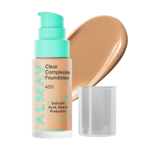 Vista 9 de Almay Clear Complexion - Base de maquillaje para acné con ácido salicílico, cobertura media, acabado mate suave, hipoalergénico, libre de crueldad