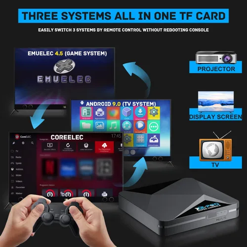 Vista 3 de Super Console X2 PRO Retro Game Console with 100,000+Games,Video Game Console with EmuElec 4.5Android 9.0CoreE,4K HD Emulator Console Compatible