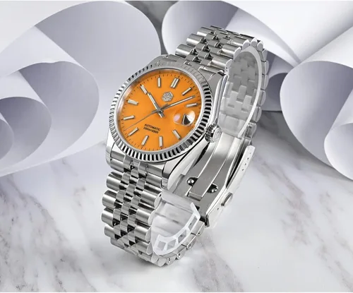 Vista 3 de San Martin SN058G - Reloj de vestir para hombre, clásico, de lujo, mecánico automático, de lujo, de 1.437in