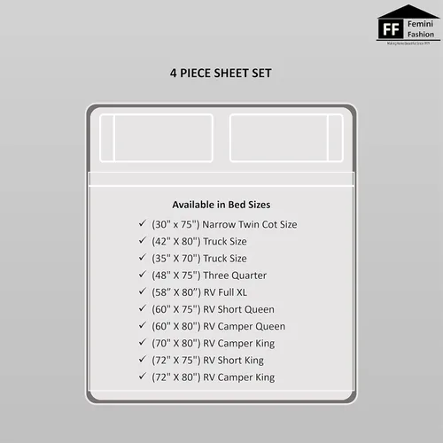 Vista 4 de RV-Sheets - Juego de sábanas estrechas de 29.9 x 78.3 in, 600 hilos, 100% egipcias, autocaravanas, caravanas, caravanas, barcos, suaves, de lujo