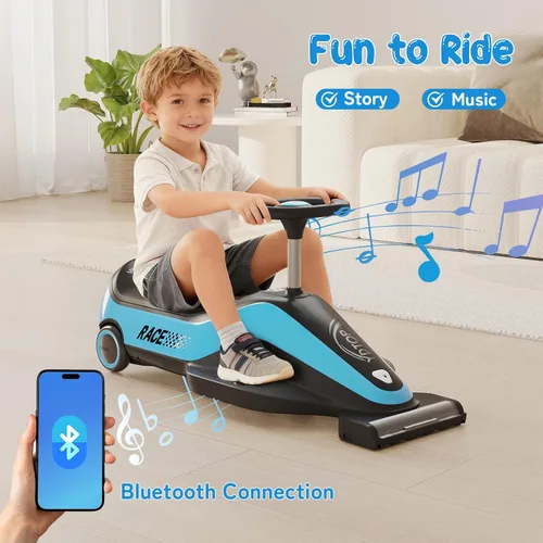 Vista 9 de Aspiradora montable, Go Kart eléctrico de 12 V para niños, color azul