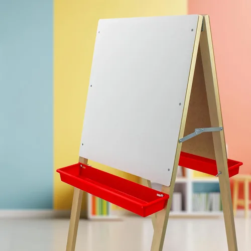 Vista 4 de Flipside Products Pizarra negra para niños y caballete blanco de borrado en seco, plegable para niños, dibujo en aula, pizarra blanca