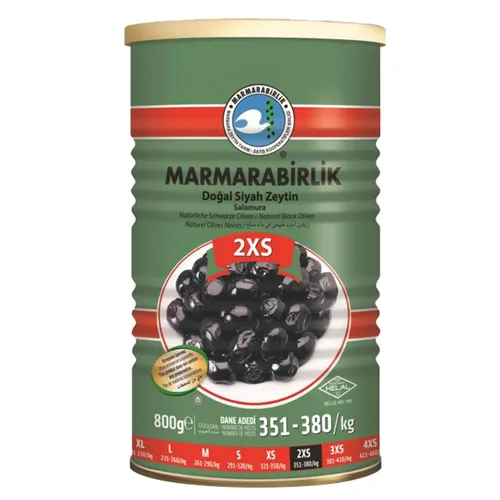 Vista 8 de Marmarabirlik Aceitunas negras enlatadas, aceitunas turcas en salmuera, recogidas a mano, aperitivos saludables, sabor vegano y mediterráneo
