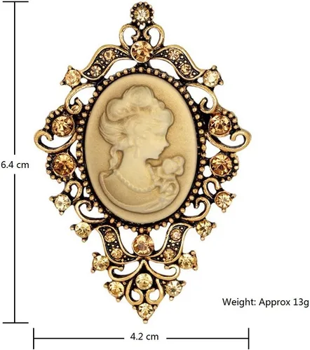 Vista 6 de JJTZX Gargantilla victoriana de encaje de terciopelo negro cameo gótico para mujer, collar y broche de regalo para ella, Terciopelo, No es una