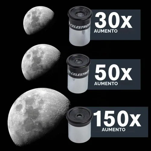 Vista 5 de Celestron - Telescopio PowerSeeker 50AZ - Telescopio manual Alt-Azimut para principiantes - Compacto y portátil - Paquete de software de astronomía