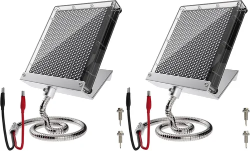 Vista 10 de Cargador de batería de panel solar de 6 V para alimentador de ciervos, panel solar impermeable de 1.7 W con soporte de montaje y clips de cocodrilo