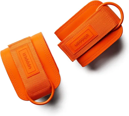 Vista 9 de UPPPER Correas de tobillo para máquinas de cable (par) – Accesorio de puño de cable acolchado ajustable para gimnasio, doble anillo en D, calidad
