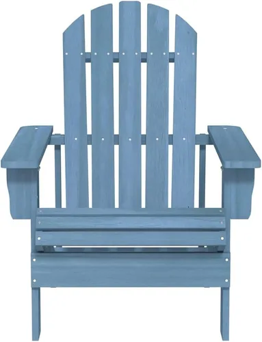 Vista 3 de Blue Adirondack Chair, Solid Fir Wood Outdoor Seating, Ergonomic Design for Garden Patio, 34.1x27.4x35.2 in, Weather-Resistant Front Porch Furniture