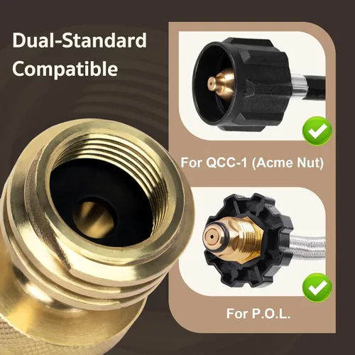 Vista 3 de GASPRO Adaptador de tanque de propano de 1 libra, Convertidor de 20 lb a 1 libra, Conecte tanques de propano pequeños cuando se agotaron 20 libras