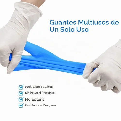 Vista 2 de Jointown Basic Medical Synmax - Guantes de vinilo para examen, sin látex y sin polvo, talla M, BMPF-3002 (caja de 1000)