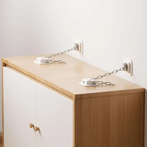 Vista 7 de YEYA - Anclaje para muebles antipunta sin taladro, ajustable de 10 pulgadas, paquete de 2