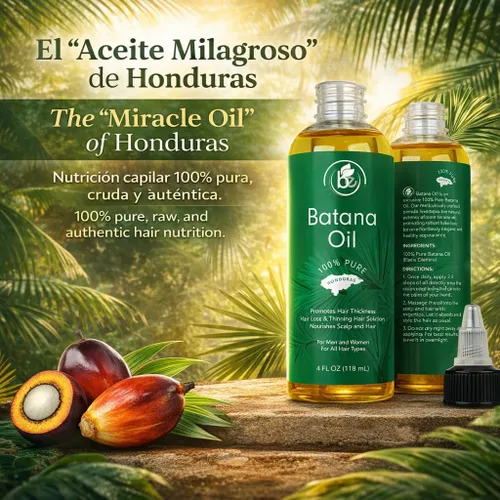 Vista 2 de Aceite de batana (paquete de 2) – Aceite crudo 100% puro y natural – 4 onzas líquidas por botella, apoya la fuerza del cabello, grosor y salud
