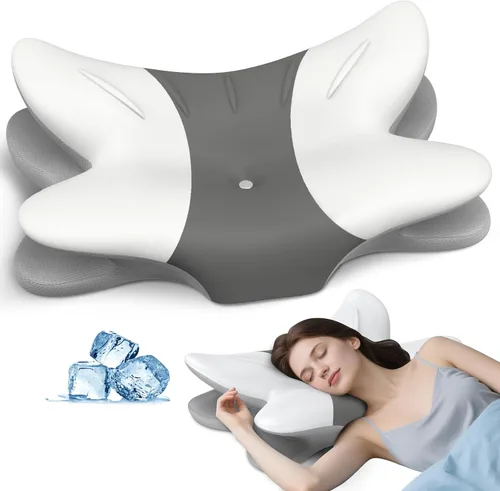Vista 8 de Almohada Cervical para Alivio del Dolor de Cuello, Almohada Ergonómica para Dormir de Lado, Almohadas Ortopédicas de Espuma Viscoelástica