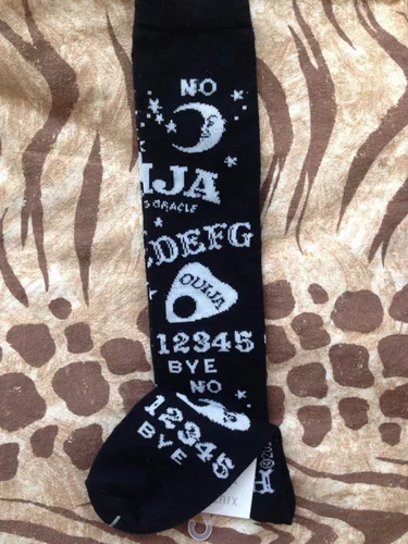 Vista 4 de Ouija Board Print - Calcetines hasta la rodilla para mujer, talla 9-11