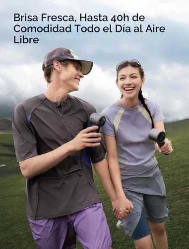 Vista 8 de JISULIFE Ventilador de mano Pro1S - Flujo de aire de última generación Gris estrellado