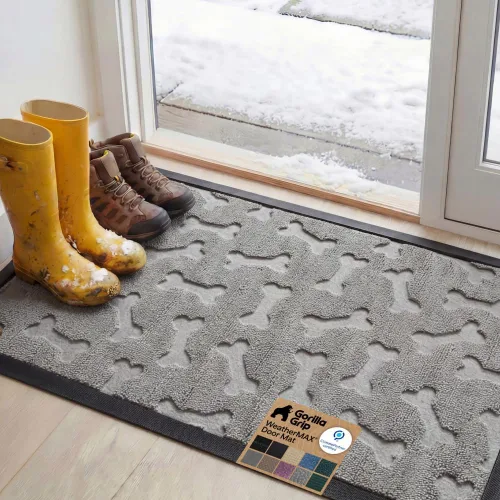 Vista 78 de Gorilla Grip - Tapete WeatherMax todo terreno 100% impermeable, caucho natural, resistente a manchas y decoloración, interior y exterior, fácil