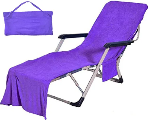 Vista 11 de Funda Vocool para silla de piscina, toalla de playa, bolsillo elástico ajustable, no se desliza Azul