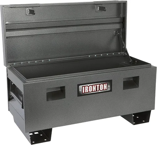 Vista 2 de Ironton Caja de sitio de trabajo de 36 pulgadas – Construcción de acero resistente con tapa bloqueable, cofre de almacenamiento de herramientas