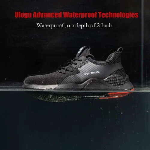 Vista 2 de ulogu Zapatos de punta de acero para hombres y mujeres, zapatos de techo ligeros e impermeables, zapatos deportivos de trabajo industrial